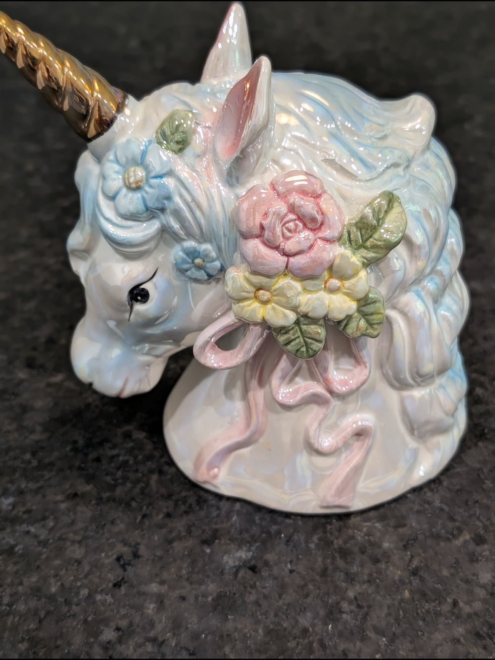Vintage Ceramic Unicorn Head Decor - Picture 2 of 6